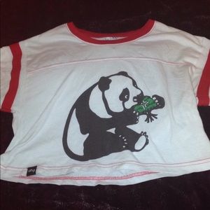 LRG lifted research group panda crop top small